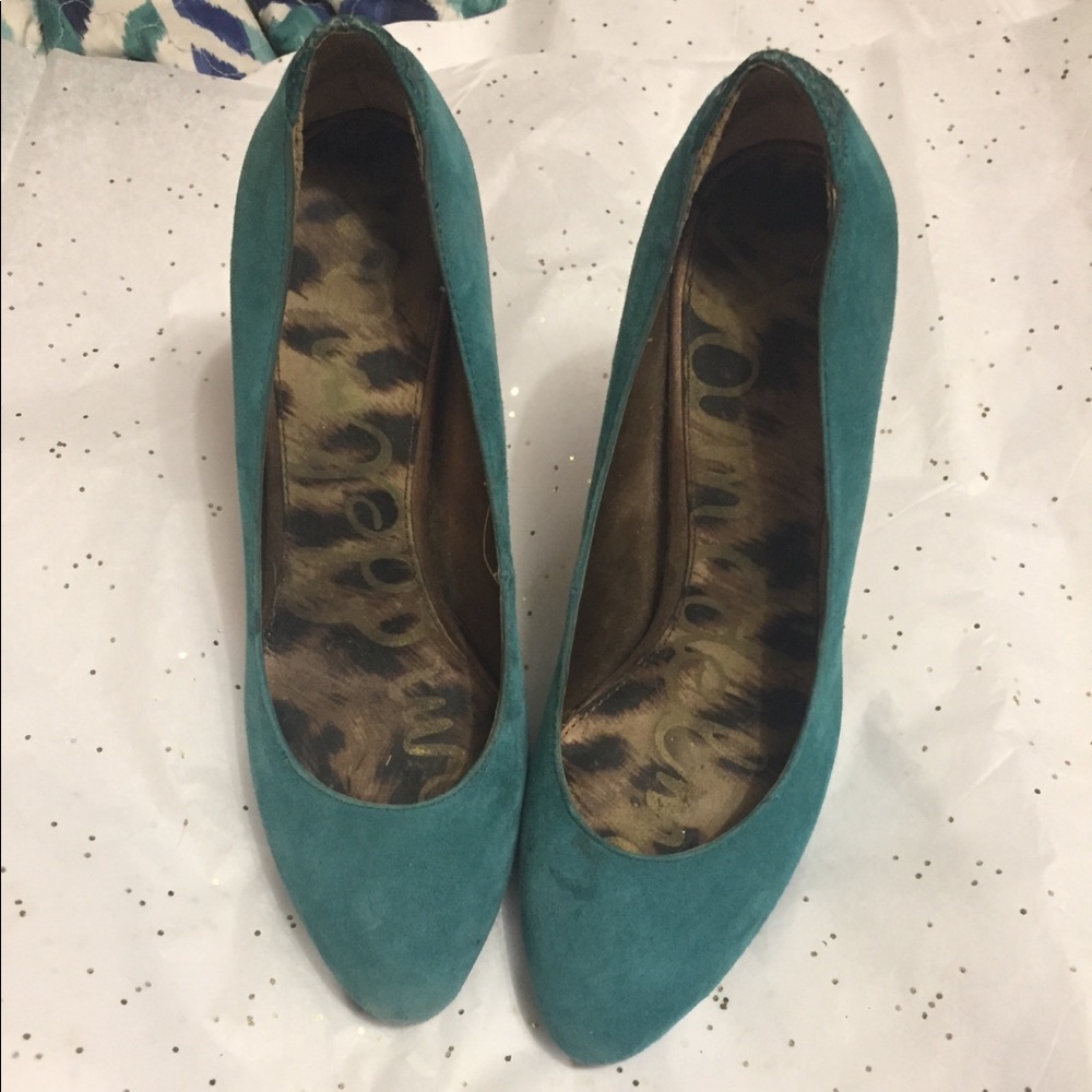 Sam Edelman Turquoise Suede Heels